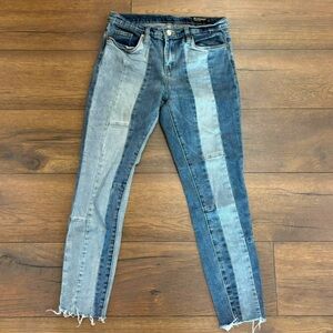Blank NYC reade crop straight-leg patchwork jeans, Size 29